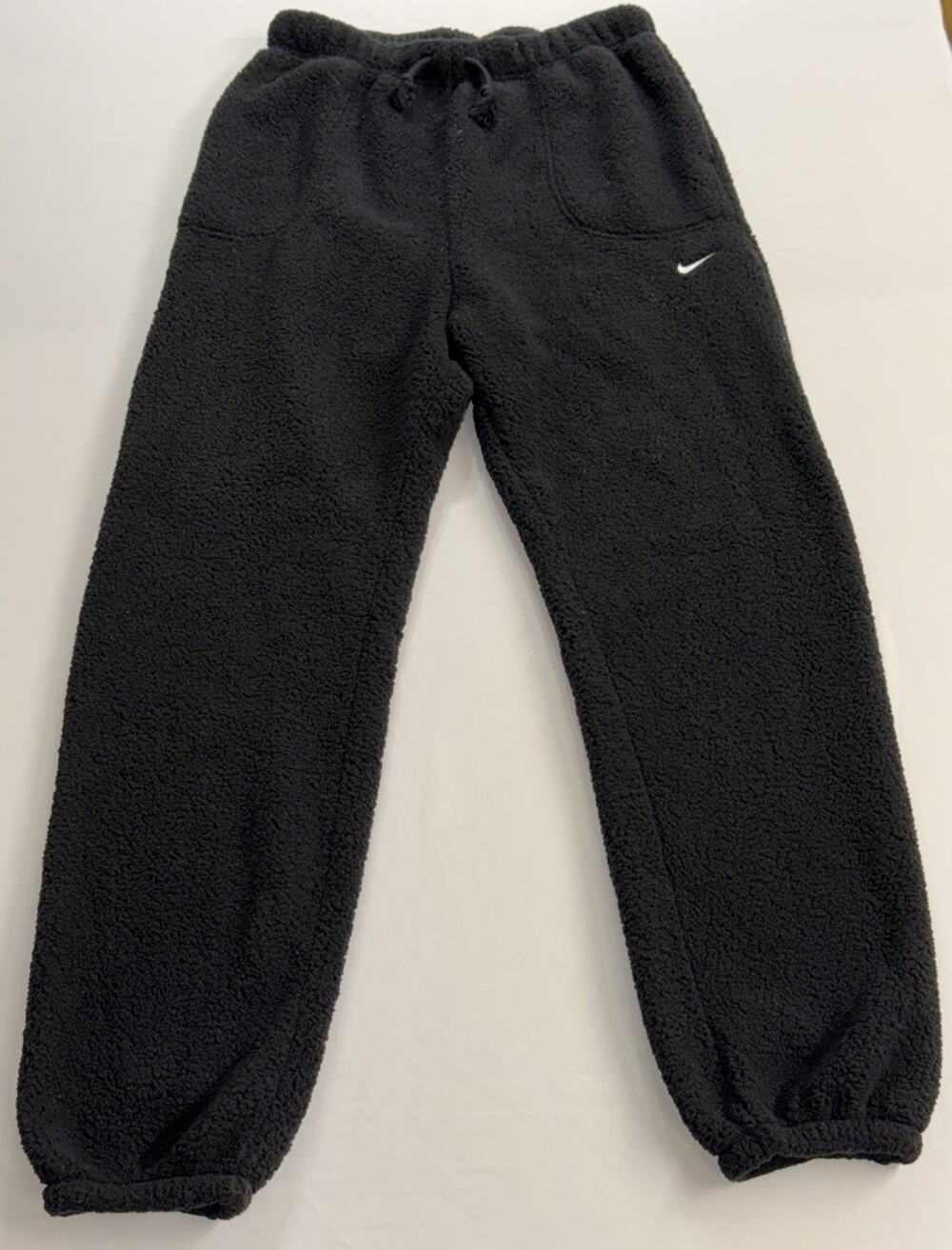 Nike Women's Black Therma-Fit Sherpa Fleece Jogger Sweatpants Medium M